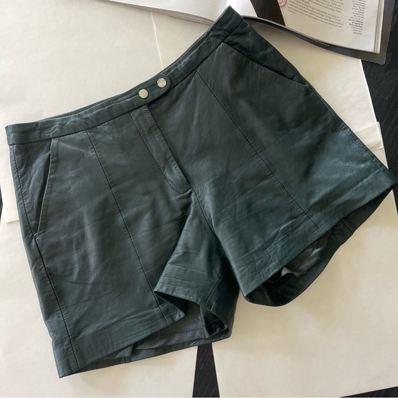 Muubaa Lena Genuine Leather Short Deep Teal US 2  $365 - Picture 4 of 16